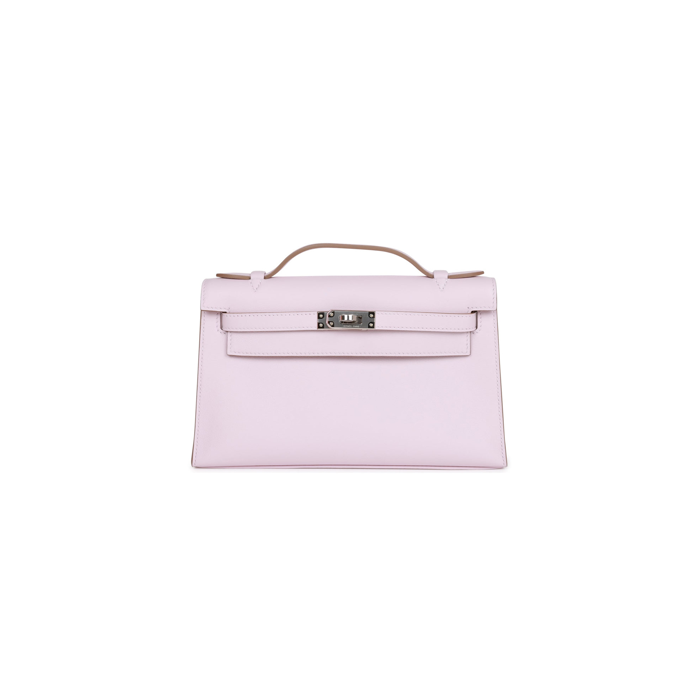 H**mes master kelly pochette mauve pale swift palladium hardware (22*14*7cm)